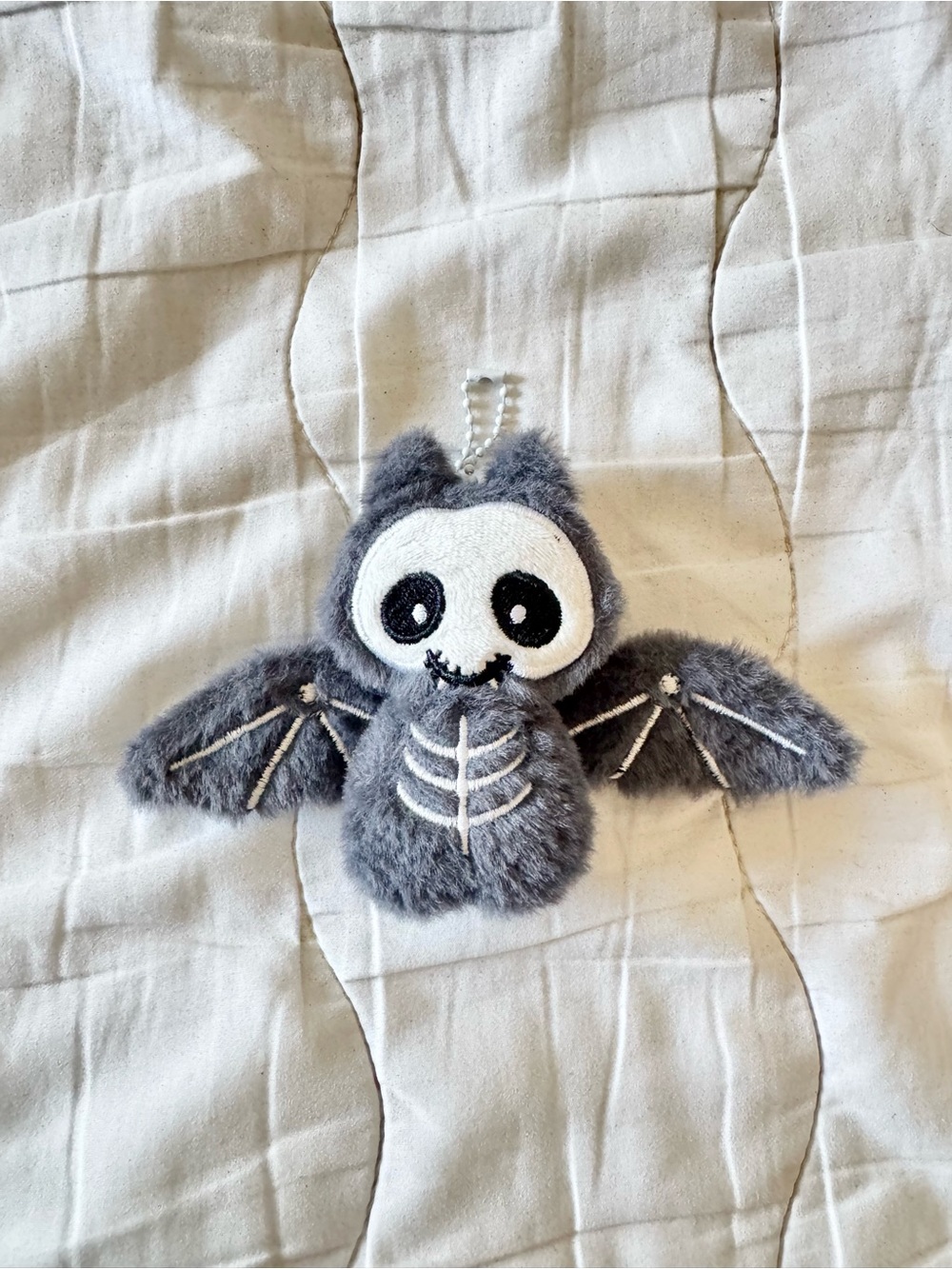 ‼️LAST ONE‼️ Gray Plush Bat Skeleton Keychain for Purse Clip